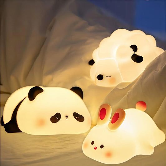 LED Night Lights Cute Sheep Panda Rabbit